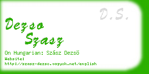dezso szasz business card